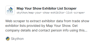 Map Your Show Exhibitor List Scraper