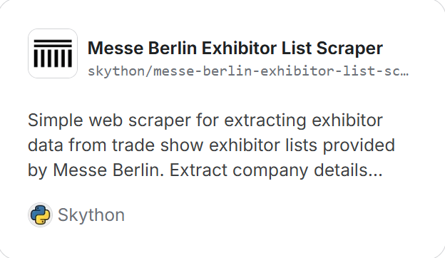 Messe Berlin Exhibitor List Scraper