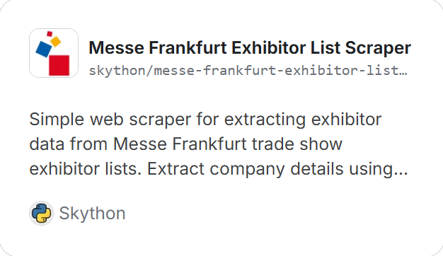 Messe Frankfurt Exhibitor List Scraper