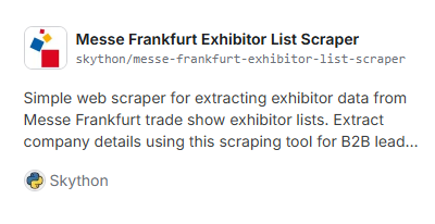 Messe Frankfurt Exhibitor List Scraper