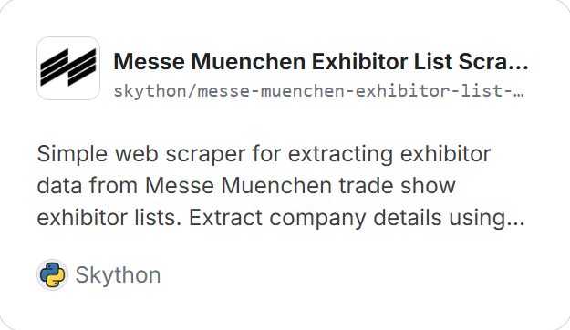 Messe Muenchen Exhibitor List Scraper
