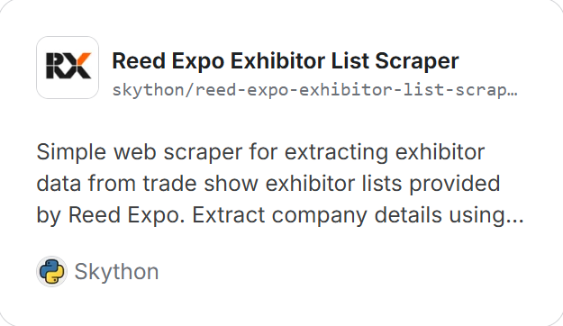 Reed Expo Exhibitor List Scraper