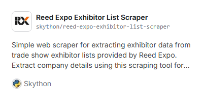 Reed Expo Exhibitor List Scraper