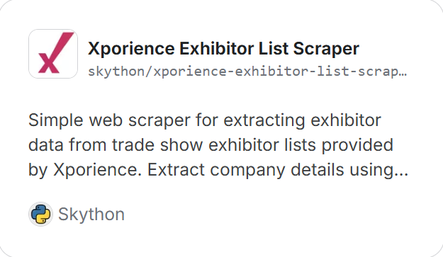 Xporience Exhibitor List Scraper