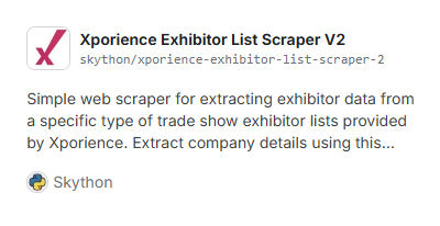Xporience Exhibitor List Scraper V2