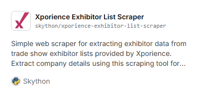 Xporience Exhibitor List Scraper