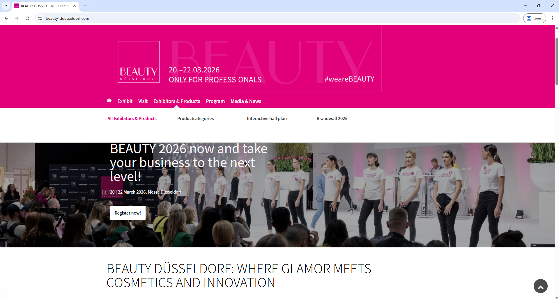Messe Duesseldorf Beauty Duesseldorf Home Page Screenshot