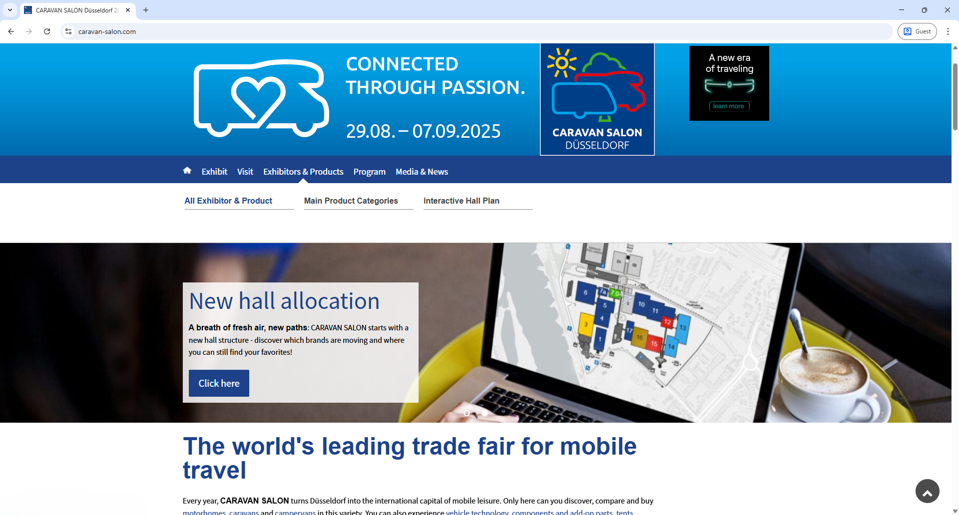 Messe Duesseldorf Caravan Salon Home Page Screenshot