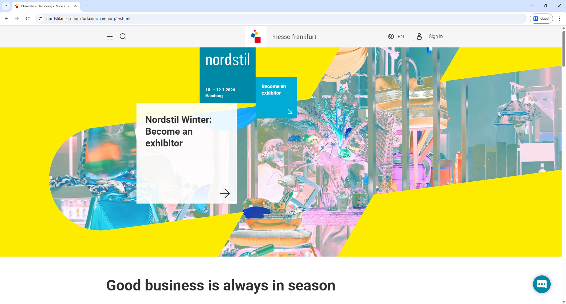 Messe Frankfurt Nordstil Home Page Screenshot