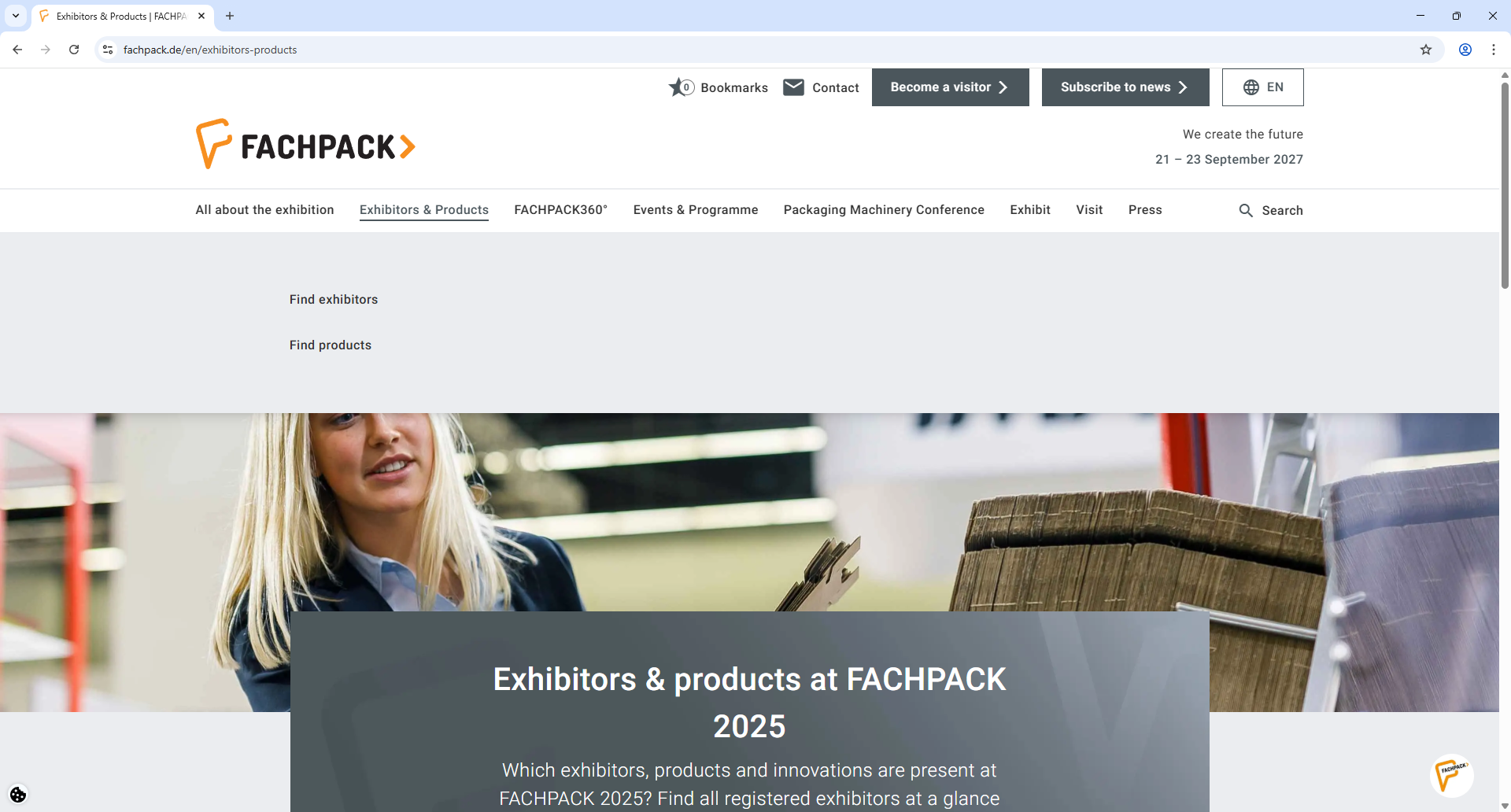 Nuernberg Messe Fachpack Home Page Screenshot