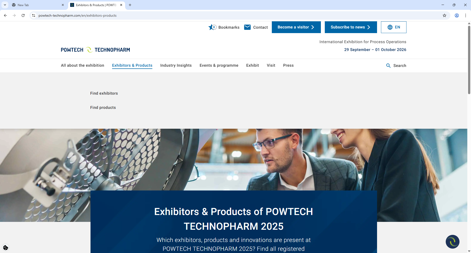 Nuernberg Messe Powtech Technopharm Home Page Screenshot