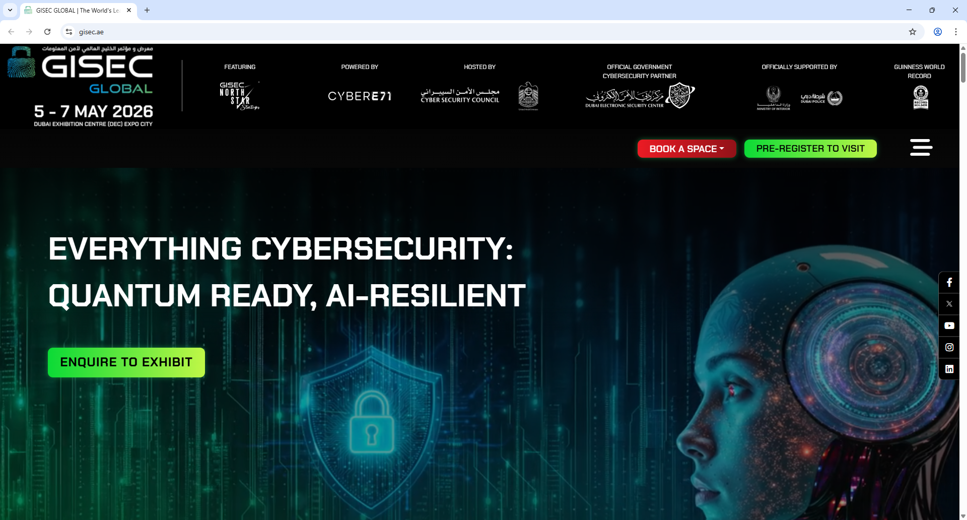 Xporience V2 GISEC Global Home Page Screenshot