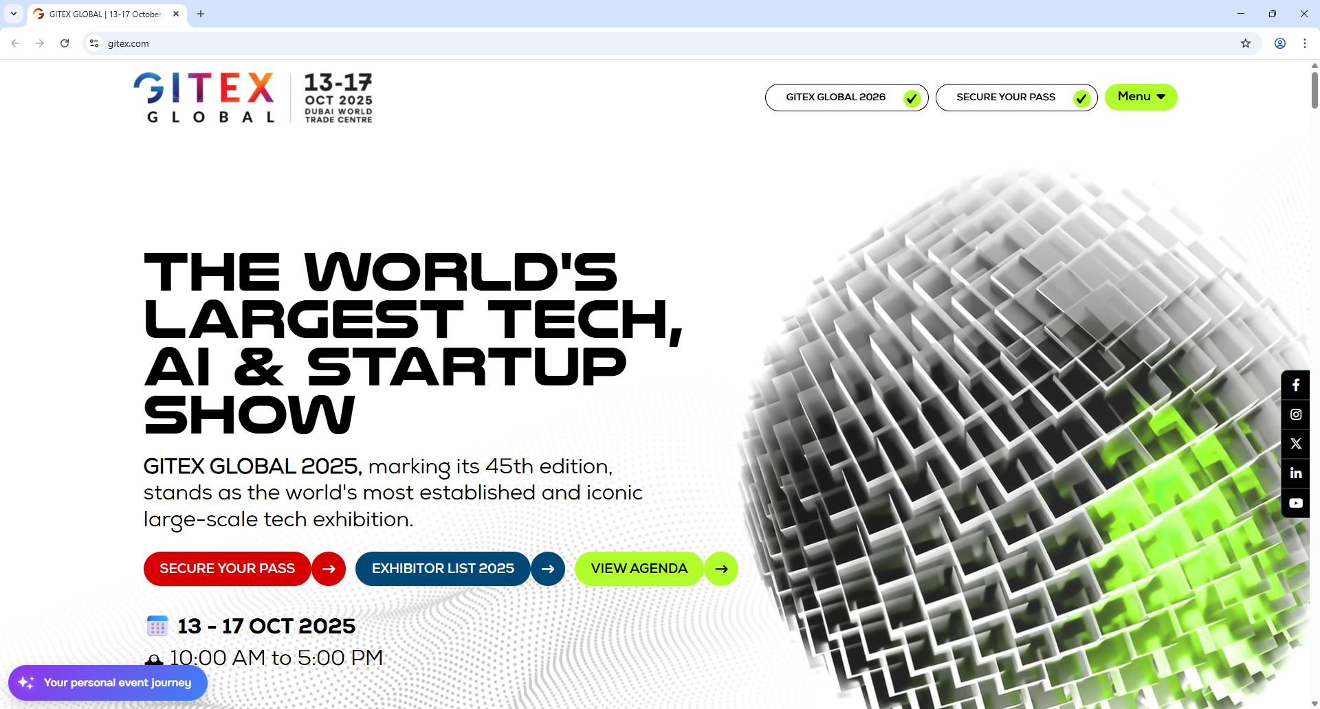 Xporience V2 Gitex Global Home Page Screenshot